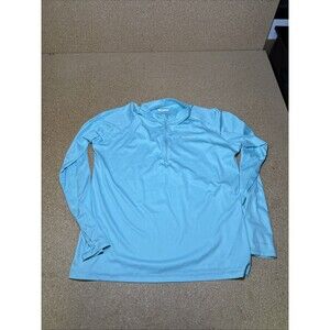 Columbia Women's PFG Tidal Tee Quarter Zip Long Sleeve Shirt Size XXL Blue I1